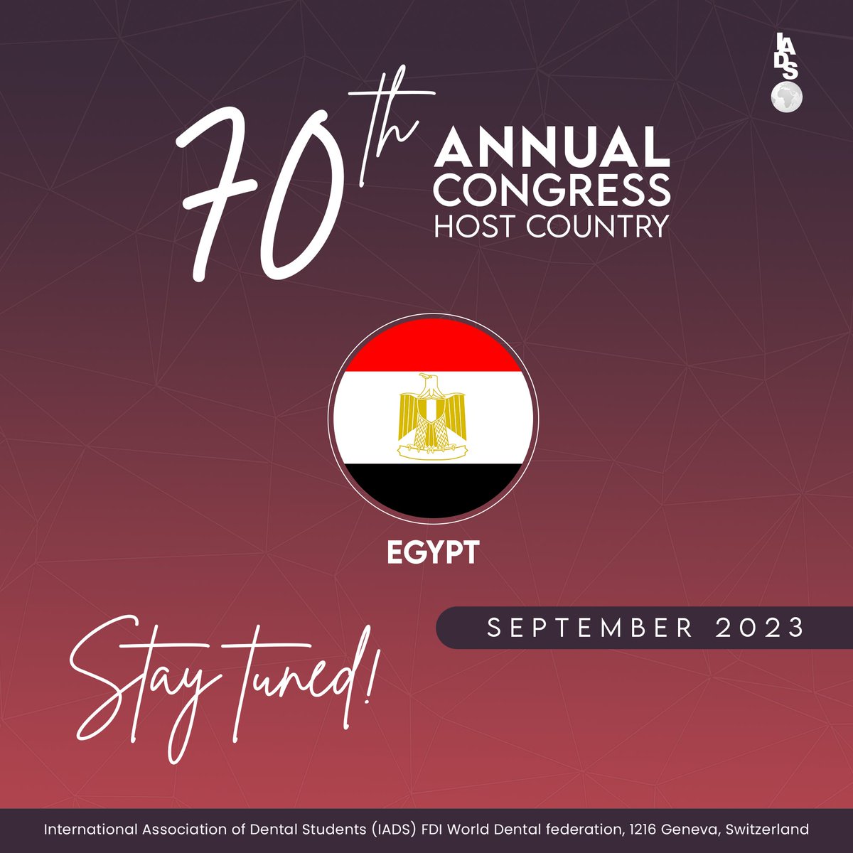 We are glad to announce host country for 70th Annual Congress! Based on the decision made during the General Assembly in Kyrenia, IADS Executive Committee with the help of Local Organising Committee will host AC in Egypt. We cannot wait to see you there! Stay tuned! 👀