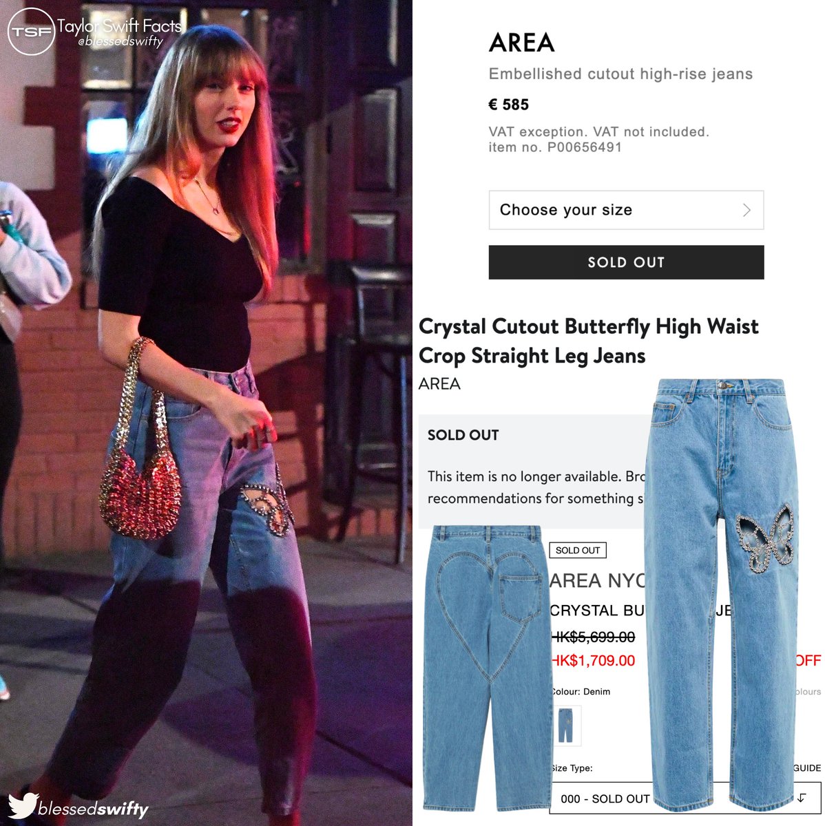 Taylor Swift Facts on X: "‼️ | @TaylorSwift13's $700 jeans she wore to  dinner in New York City have SOLD OUT from retailers in a few hours.  https://t.co/A1MYsWxmZJ" / X