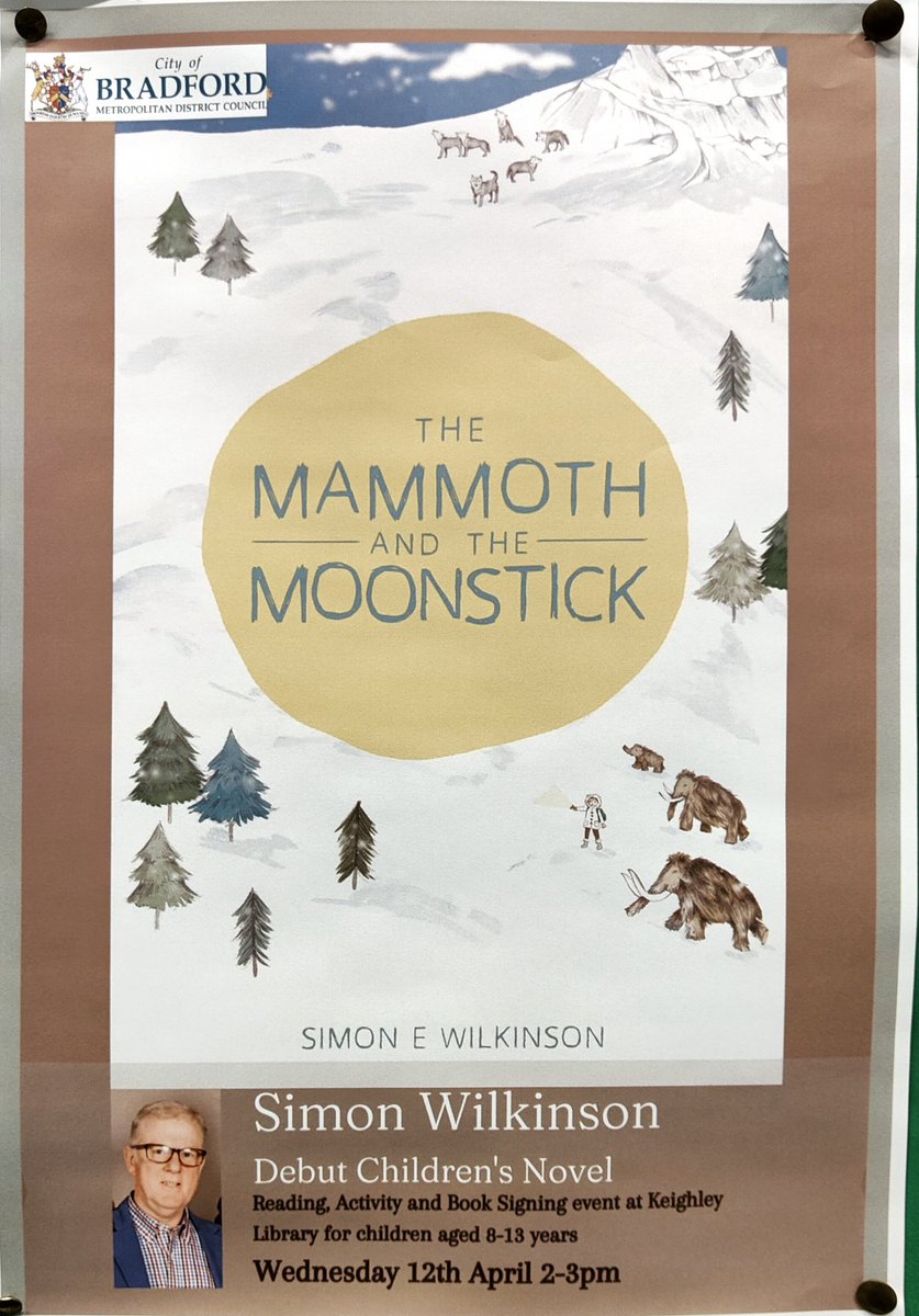 Today at 2pm we have Children's Author Simon Wilkinson coming to talk about his debut novel The Mammoth and the Moonstick.
Suitable for children aged 8 - 13