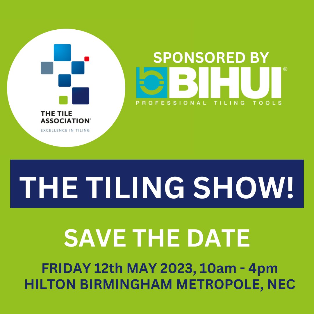 The Tiling Show returns in 2023! 🎉

You are welcome to come and visit us at the Hilton Birmingham Metropole on 12th May from 10am – 4pm.  Entry and parking is free!

ttaawards.com/tiling-show/