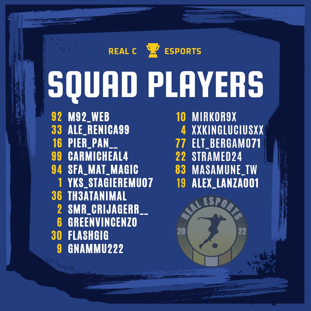 Real C eSports (@realesports110) on Twitter photo Finalmente abbiamo completato la nostra rosa ufficiale, pronti per il finale di stagione 💪 @rt_proclub433 <a href="/pctransfermarkt/">🇮🇹 PRO CLUBS TRANSFERMARKT🔍</a> <a href="/NewsProclub/">News Proclub</a> <a href="/tanadelproclub/">La Tana del ProClub</a> <a href="/VPGItaly/">VPG Italy 🇮🇹</a> #proclub #fifa23 Finalmente abbiamo completato la nostra rosa ufficiale, pronti per il finale di stagione 💪 @rt_proclub433 <a href="/pctransfermarkt/">🇮🇹 PRO CLUBS TRANSFERMARKT🔍</a> <a href="/NewsProclub/">News Proclub</a> <a href="/tanadelproclub/">La Tana del ProClub</a> <a href="/VPGItaly/">VPG Italy 🇮🇹</a> #proclub #fifa23