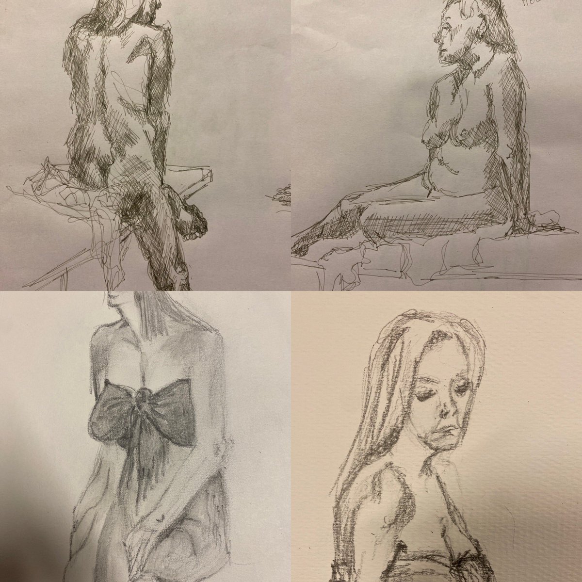 A wonderful evening spent figure drawing with our favourite model, Helen. A few difficult poses but we attempted all.