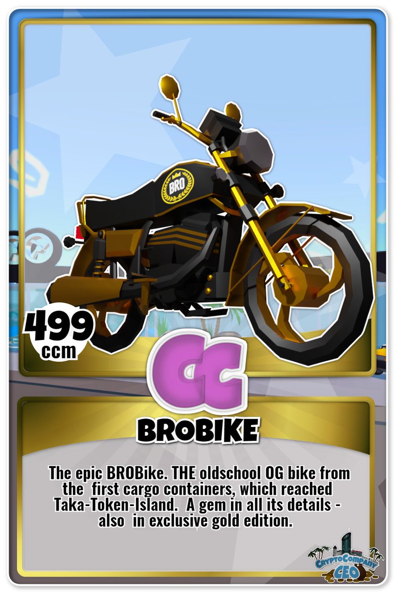 CryptoCompany9's tweet photo. GM:FRENS! Bit by bit, we want to present the contents of the Ultimate Starter Box. We've already launched the BROBike and it so cool!! See for yourself below.
#cryptocompany #Web3Game #PlayToEarn #hive #ccceo https://t.co/sQ1kbMkpqW