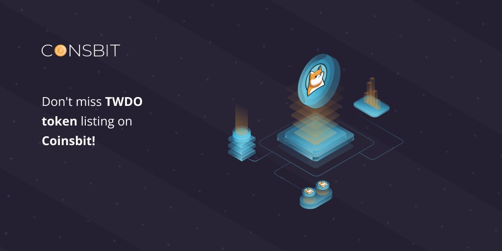 💥 Dear users, we are glad to inform you that TWDO token will be available on Coinsbit on 13.04.2023!

💵 Pair:
TWDO/USDT

✅ To get more info: t.me/coinsbit_annou…

🌈 Stay tuned to get updates and latest news from Coinsbit!

#Coinsbit #Listing #TWDO