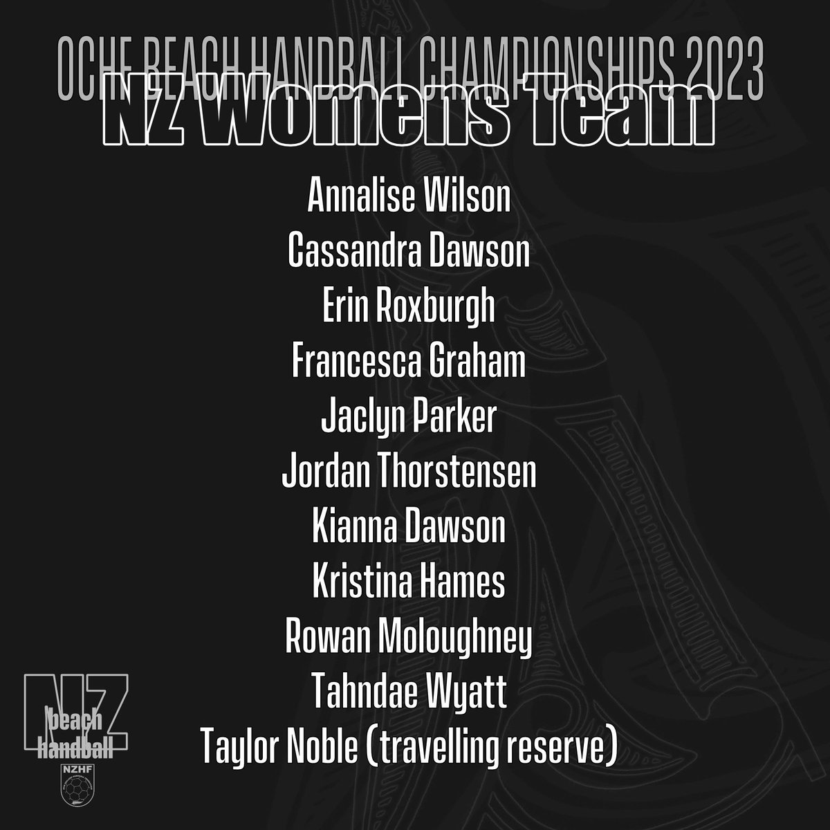 NZHF's tweet image. NZ Women’s team for 2023 Oceania Beach Handball Championships.  For more details - handball.org.nz/news/2023/4/12… 
#nzhandball #nzbeachhandball #beachhandball  #oceaniabeachhandball