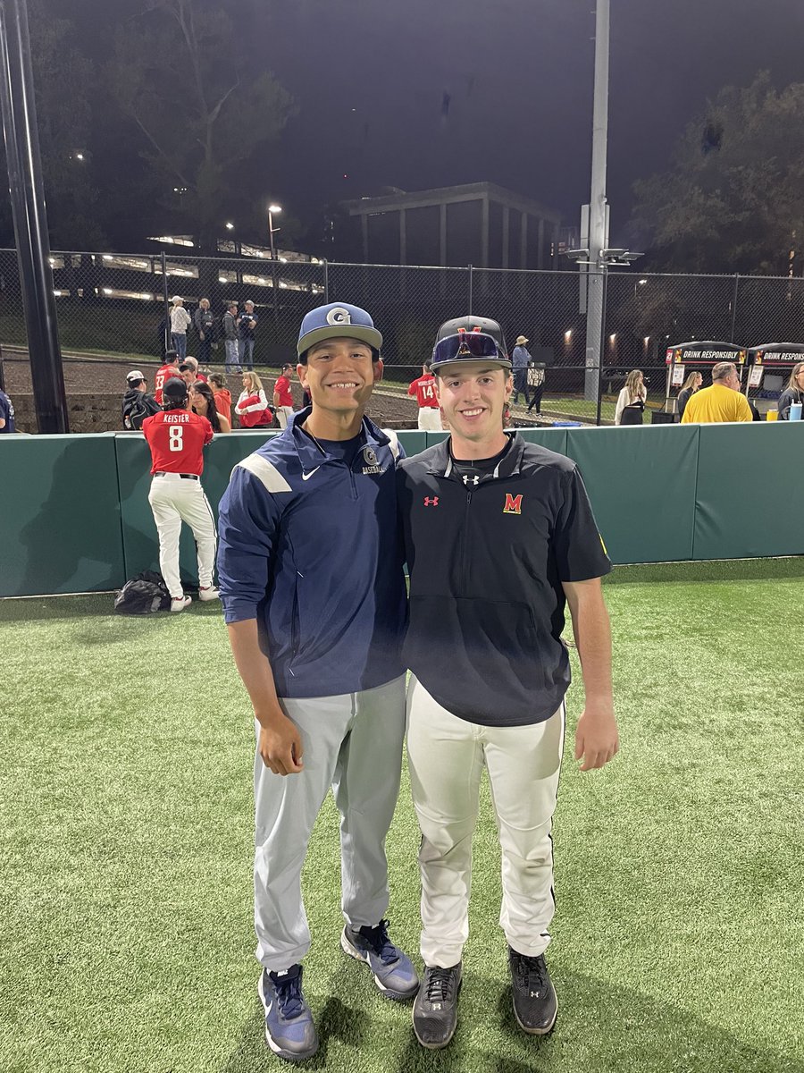 Post188baseball's tweet photo. @WillHBaker &amp; @JakeWalman two 188 standouts after a thrilling 10-9 Hoya win over Maryland last night in extras. 
#Family #PrideInOurTradition
@TheRichMaclone @CapeHS_Baseball @sportsCCT @d10_ac https://t.co/BMRRUcyqBw