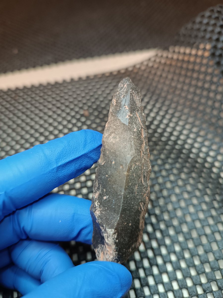 Looking at the use-wear reference collection at Material Culture Studies Lab, Leiden university!