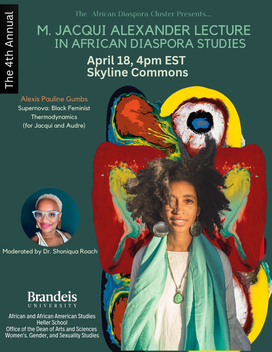 BrandeisAAAS's tweet photo. Less than 1 week away! @alexispauline joins @shoniquaroach in dynamic &amp; intentional conversation! Join the AAAS dpmt at the Skyline Commons 4/18 at 4pm. https://t.co/LlTEgZzW3b