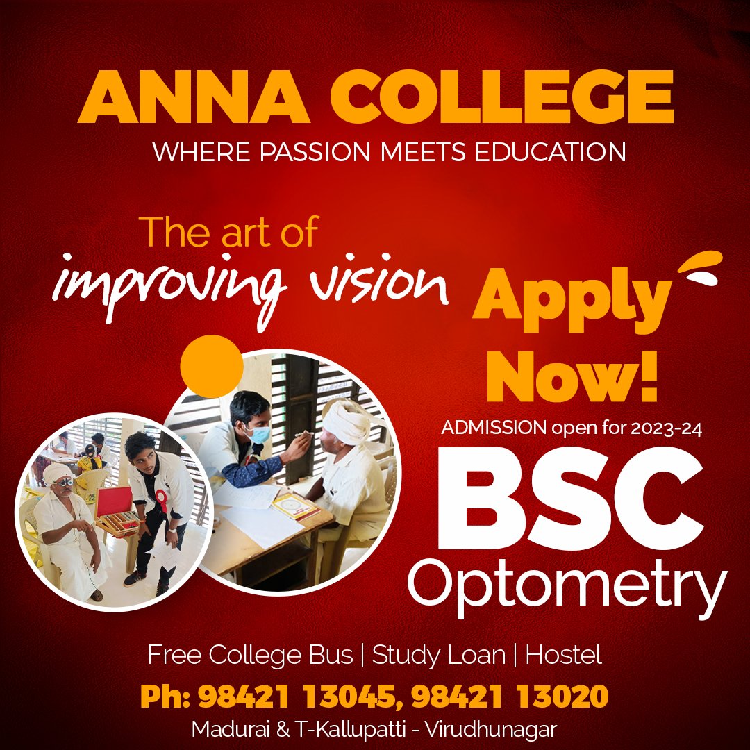 annacollege47's tweet image. Where knowledge meets innovation. A premier institution shaping tomorrow's leaders with excellence and integrity
.
.
.
#bsc #optometry #optometrystudent #bscnursing
#madurai #maduraikaran #madurai360 #maduraimakeupartist

wa.link/ha8u9k