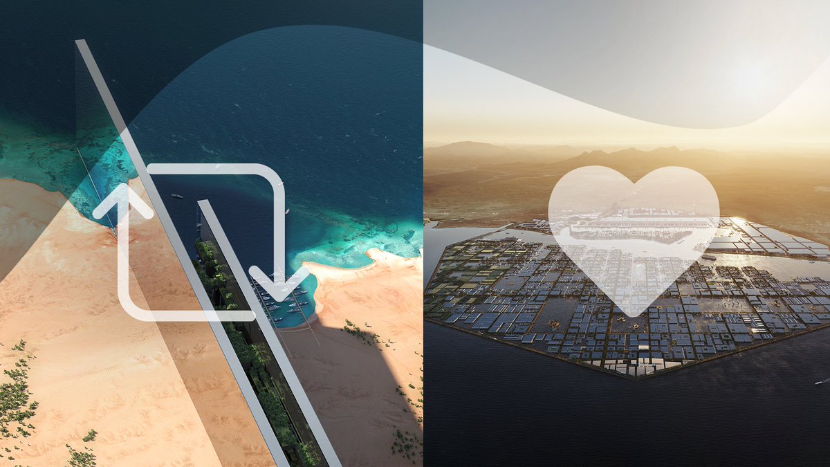 NEOM's tweet image. 🌇 Live in the future
🔋 Build the future

#TheLINE is the city of the future, whereas #Oxagon is helping create it.

Like or Retweet what you’d rather be part of.

#NEOM