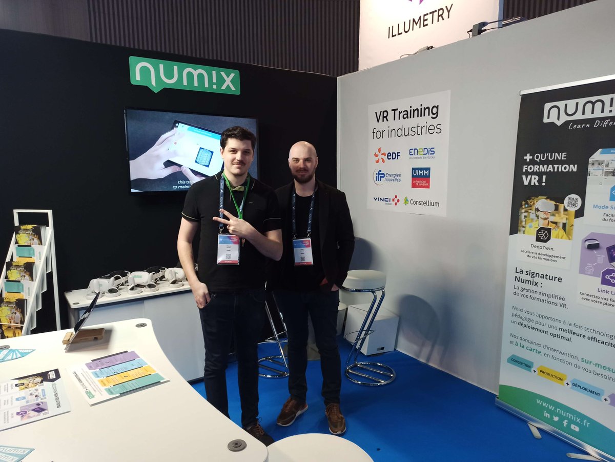 AgenceNumix's tweet photo. Ça se passe à Laval... 3 jours pour vous immerger dans la formation digitale #VR #AR #XR by #Numix
Allez les rencontrer : Benjamin, Joran et Thomas, 3 profils #TeamNumix différents, complémentaires et passionnés !
Partagez vos impressions ici ☺️
@lavalvirtual the place to be ✨ https://t.co/T2sbYJorRK