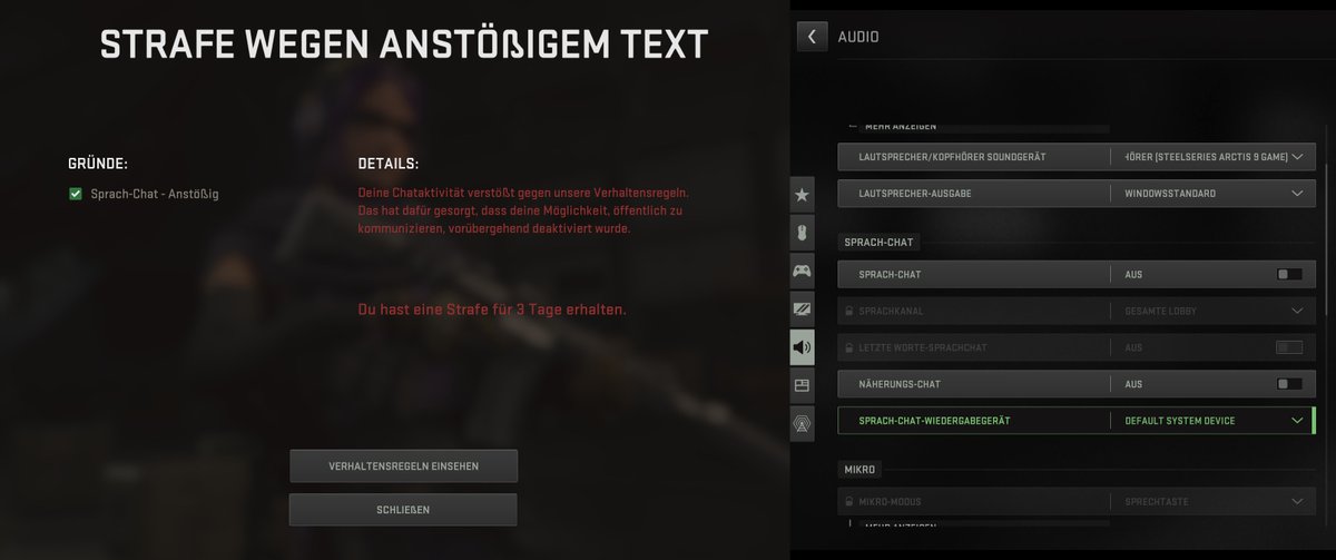 enfilaid's tweet photo. @ATVIAssist  I'v received several warnings over the past few weeks that my voice chat is in violation of the rules of conduct. My ingame voice chat has been disabled since release. How can I create a case for your support? Support page topic just links to the rules of conduct https://t.co/eQW7WaoWbX