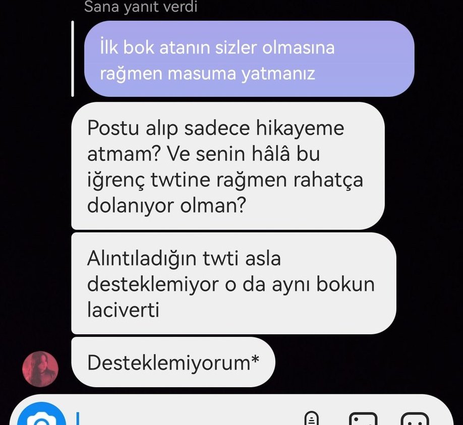 Ne de guzel saf ayağına yatıyorsun ama jisoolliam? Senin kendine ait bir karakterin yok mu her gelen ssi direkt storyine atıp millete saldırıyorsun? Hiç mi akıl edemiyorsun bir kontrol edeyim içeriği ne bu olayın diye? Ama işine geliyor öyle yapıyorsun, rezilsiniz hepiniz