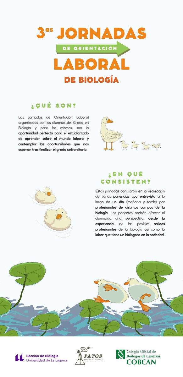 Biojornadas's tweet photo. 📄 Aquí les dejamos una infografía sobre las  3ª Jornadas de Orientación Laboral de Biología: 

🕒 Recuerden que el evento se realizará el próximo 22 de abril de 9:00 a 19:00 en la Facultad de Biología https://t.co/OO29PJTlo4