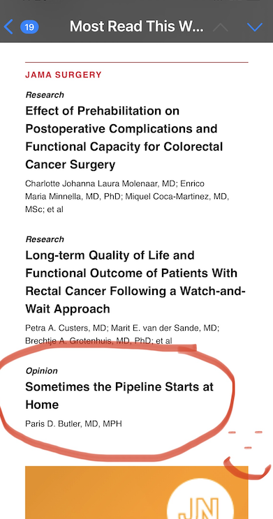 When your 7 y/o inspired @JAMASurgery article is a 'Most Read' two weeks in a row.......☺️🤗#thankful @YaleSurgery @YaleMed @SocietyofBAS Sometimes the Pipeline Starts at Home jamanetwork.com/journals/jamas…