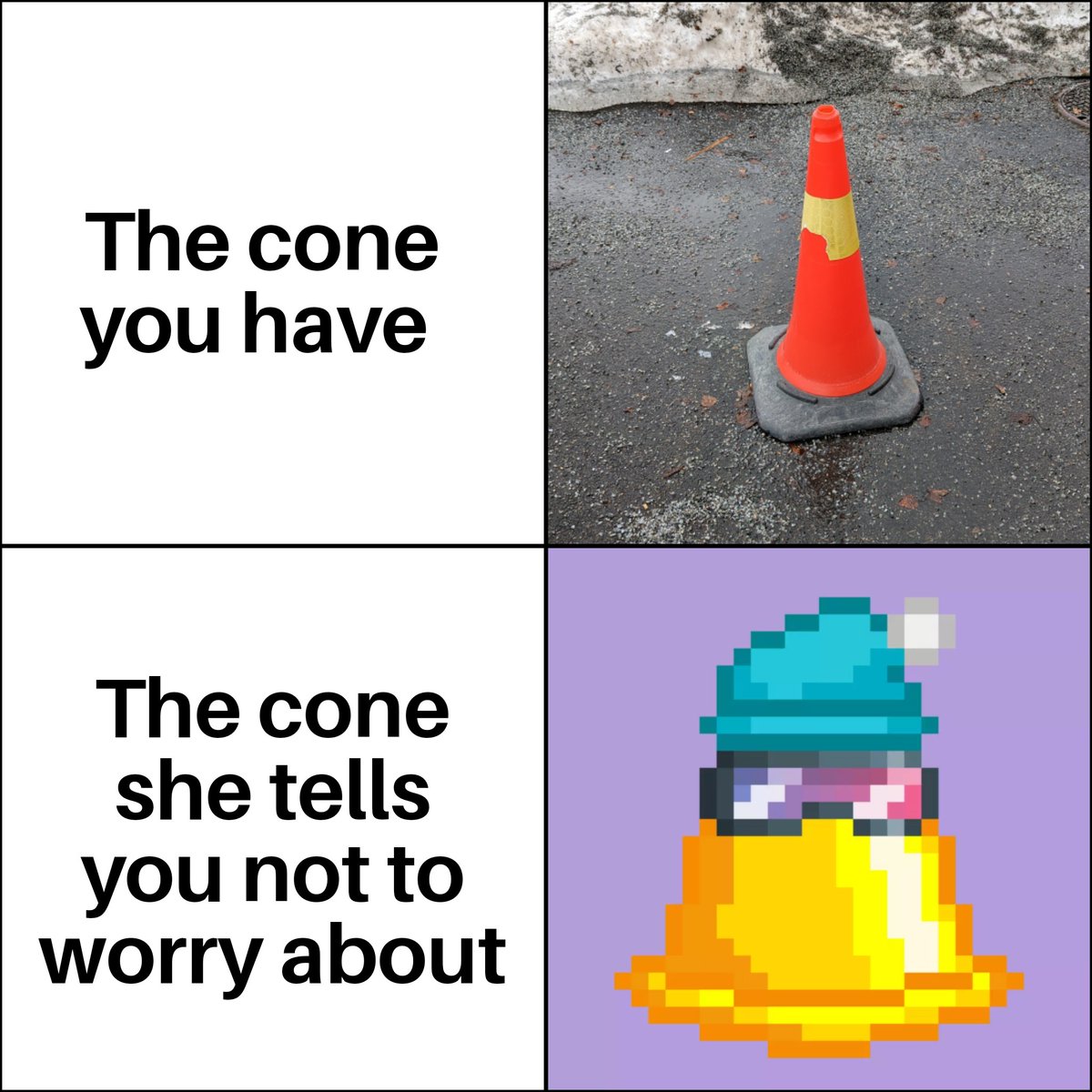 hampelman_data's tweet photo. Slightly outdated meme template, but not not true nonetheless!
@ShepNFTs @MoonAlgo
#conelife #conetest https://t.co/Gk2eIExXUu