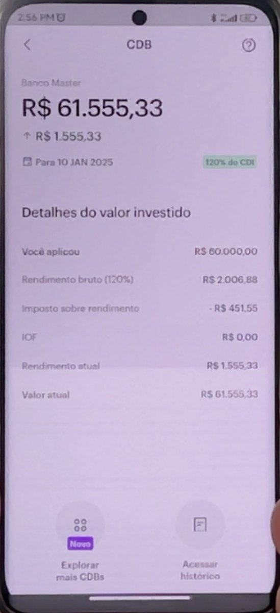 rxaviers's tweet photo. @nubank ChatGPT-4 não reconhece o Nubank após esta aplicação CDB (caso real, infelizmente) https://t.co/AxVDkBkZF3