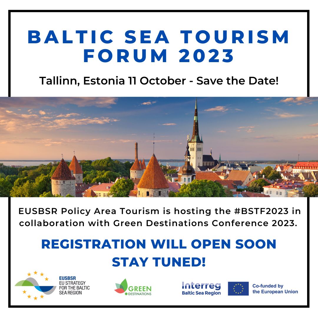 Save the date for the #BalticSeaTourismForum2023 that will happen in Tallinn on 11th October! 

We organise this year's event in collaboration with Green Destinations Conference 2023, it's a great opportunity to talk about Baltic Sea #sustainable and #green tourism! <a href="/GreenDesti/">GreenDestinations</a>