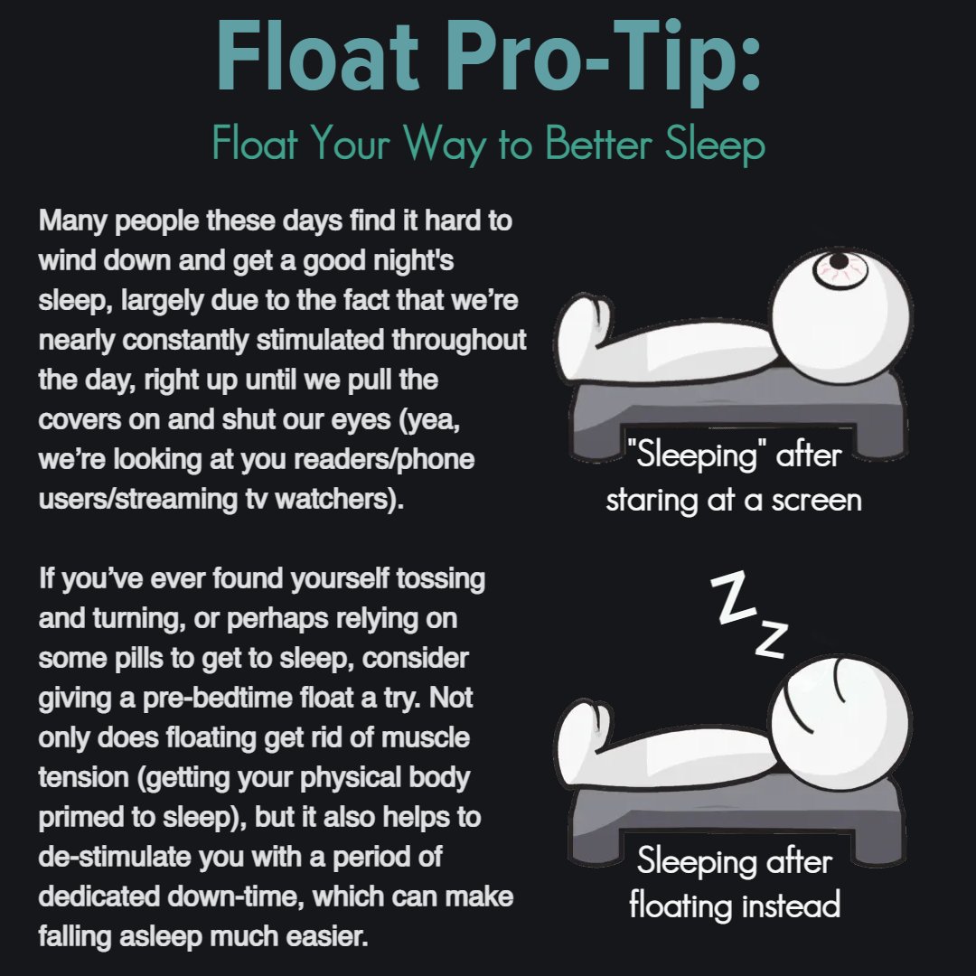 floatboston's tweet image. If you suffer from sleep issues, an evening or late night float might be just what the sandman ordered. #Sleep #SleepBetter #WhyWeFloat