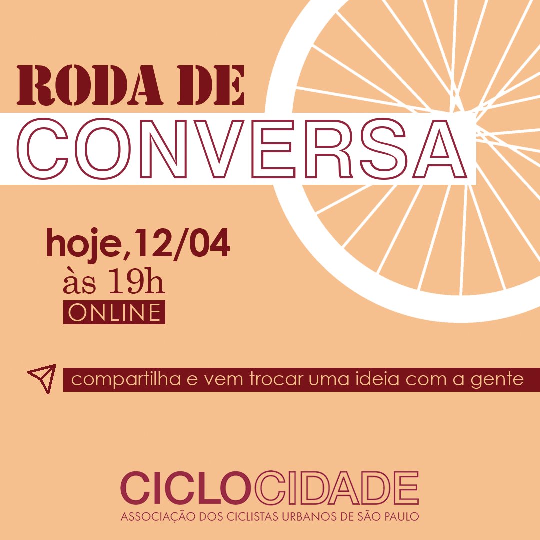 Hoje tem Roda de Conversa às 19h!

O encontro rola mensalmente e é aberto à participação de qualquer pessoa, associada ou não. A pauta também é livre: fique à vontade pra chegar e trazer temas que considere importantes de serem debatidos!

Participe: meet.google.com/yrm-dzcq-amf