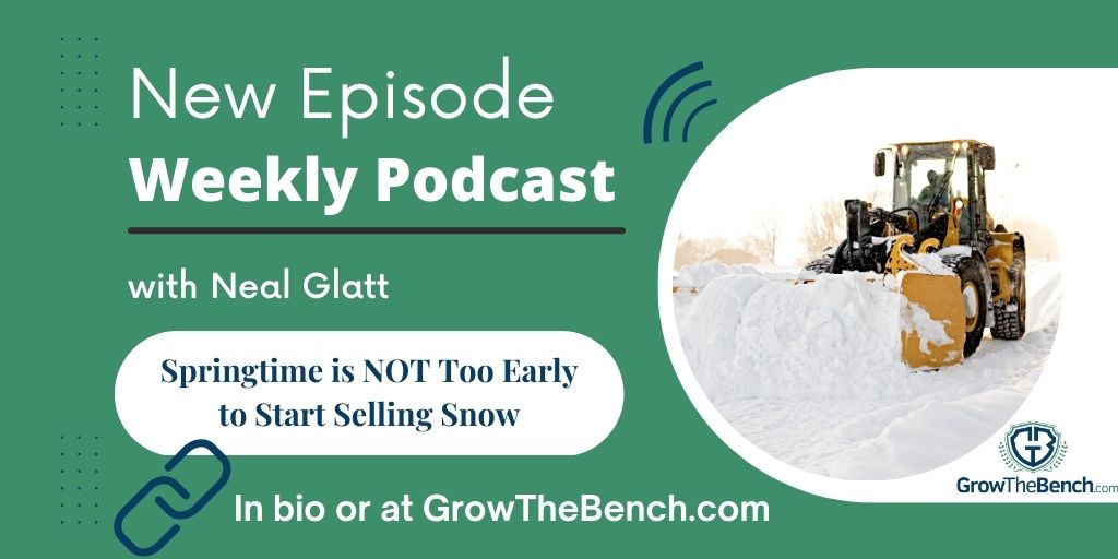 New Blog and Podcast are uploaded, and Neal dives into selling and when the best time to sell is. Link in our bio.
#growthebench #snowfighters #onlineeducation #learning #snowindustry #landscapingindustry #businesstips #landscapeprofessionals #landscapecommunity #greenindustry