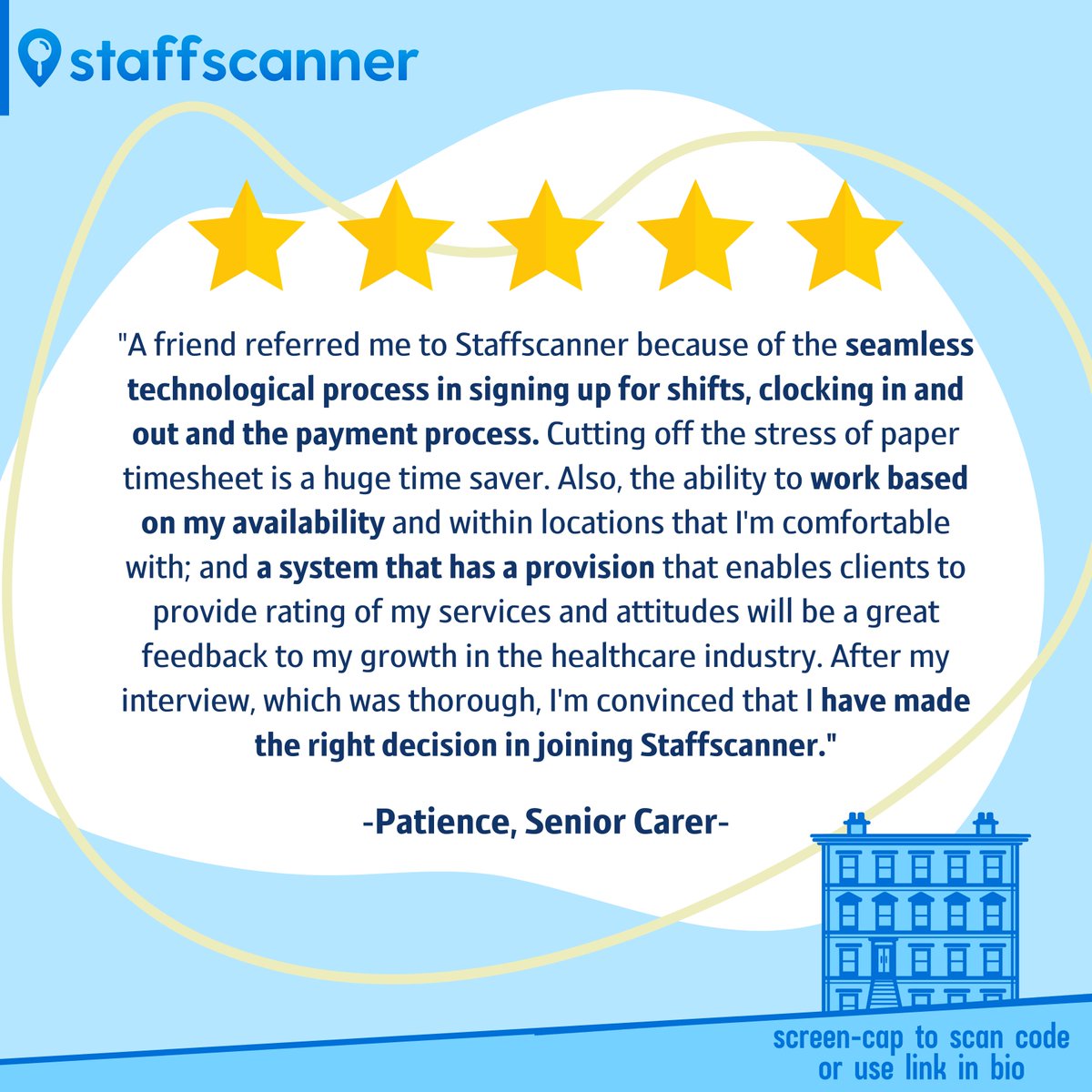 We support a range of care workers and care providers. See what Patience had to say about why they like using Staffscanner. 💙
staffscanner.co.uk
 #improvement #care #review #carersuk #healthcare #seniorcarers