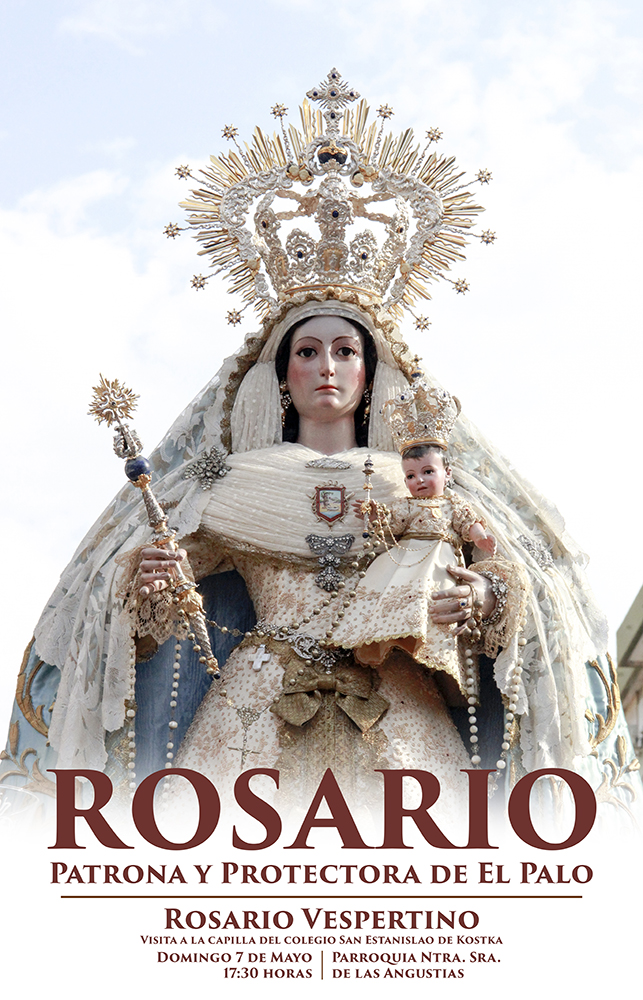 🔹 El domingo 7 de mayo, celebra el dia de las madres junto a la Protectora y Madre de los paleños, Nuestra Señora del Rosario.

ℹ Para esta ocasión la Hermandad a editado este cartel con la fotografía de N.H.D. Dª Trinidad Laguna.

#RosarioElPalo #PatronaElPalo #CofradiasMLG