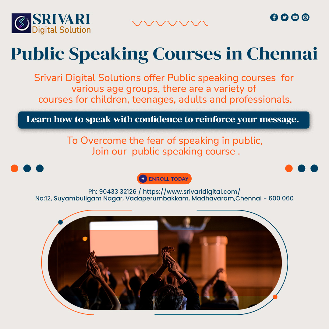 Public Speaking Courses in Chennai.
Learn how to speak with confidence to reinforce your message.
To Overcome the fear of speaking in public, Join our  public speaking course .
Join Now:☎️09043332126

#publicspeaker #publicspeakingcoach #publicspeakingtraining #chennai #JoinNow