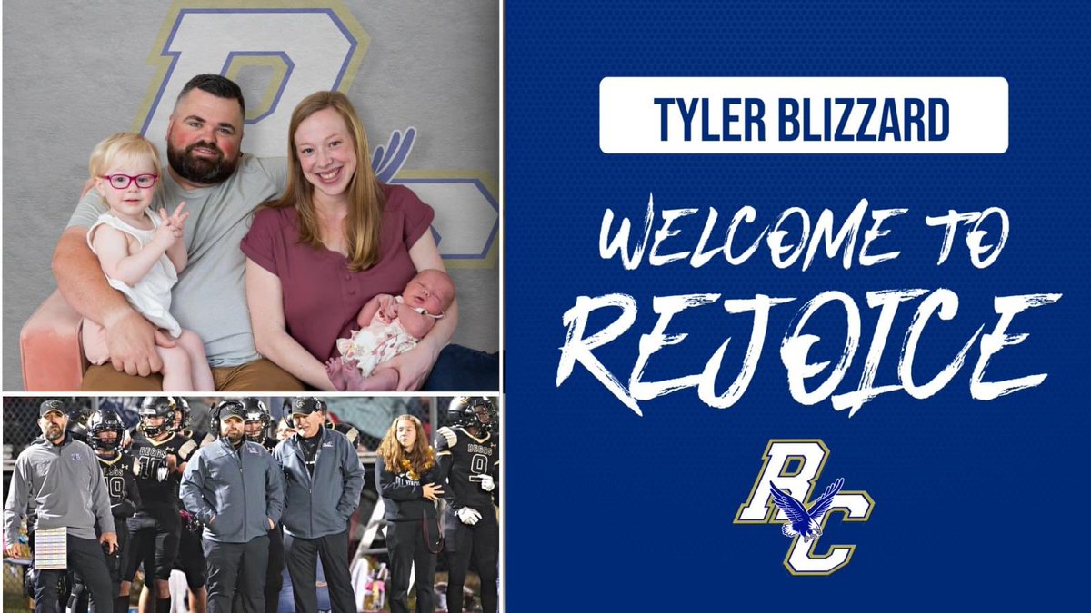 Rejoice community help us welcome the Blizzard Family to Rejoice Christian!  Tyler, Julie and their two daughters Rylie and Saylor are coming to Rejoice from Beggs High School. Welcome Blizzard family!
#RiseAbove