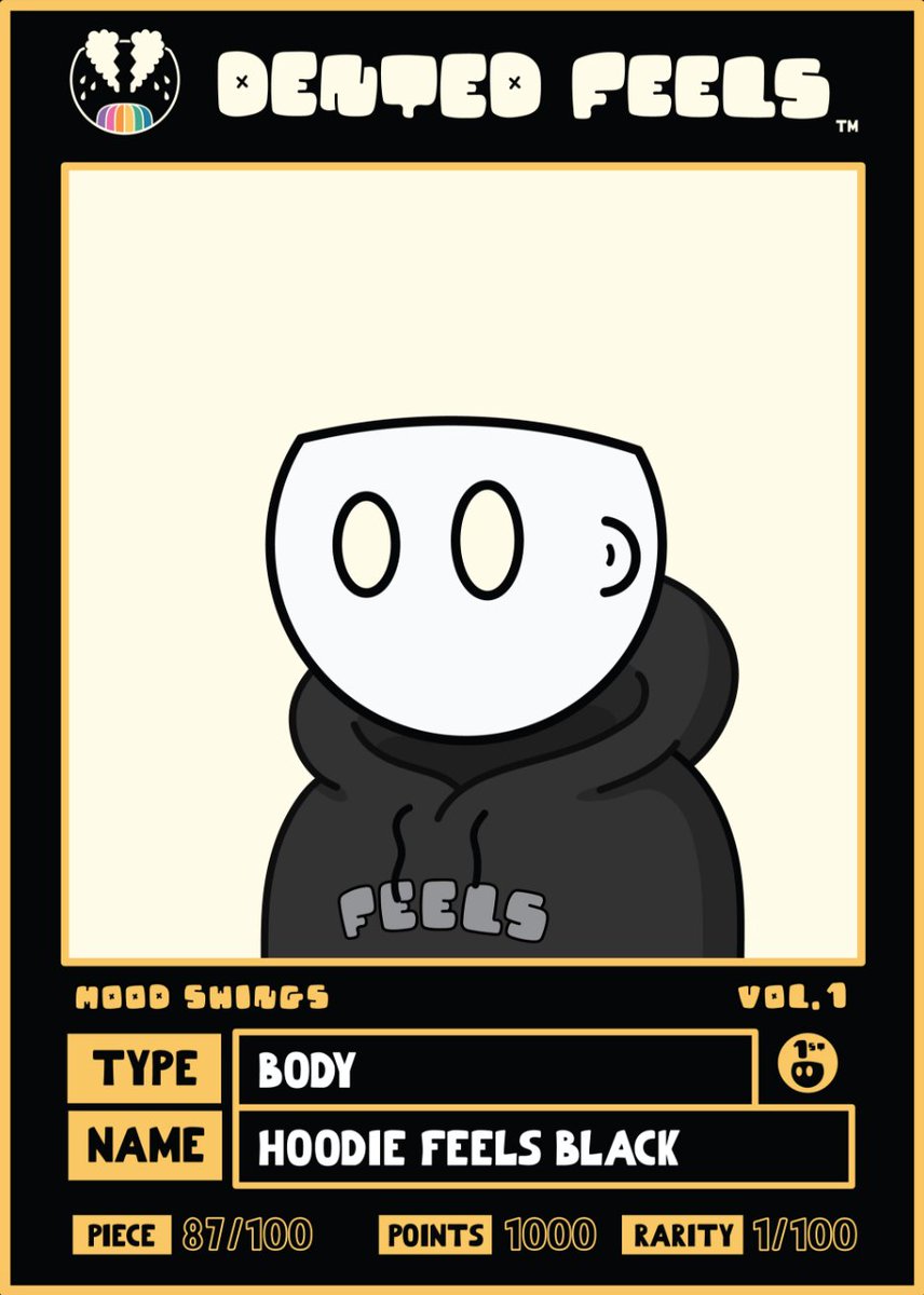 Dentinmyhead's tweet image. Giving away another Dented Dream starter pack: 
- DF #3203 
- Dream Frame
- 1st Edition MSV1: Hoodie Feels Black
RT and Tag someone who's been looking to get into the Dented Art Ecosystem.  
I'll pick a winner tomorrow. 😶❤️