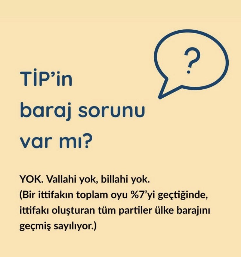 TİP’in Baraj Sorunu Yok