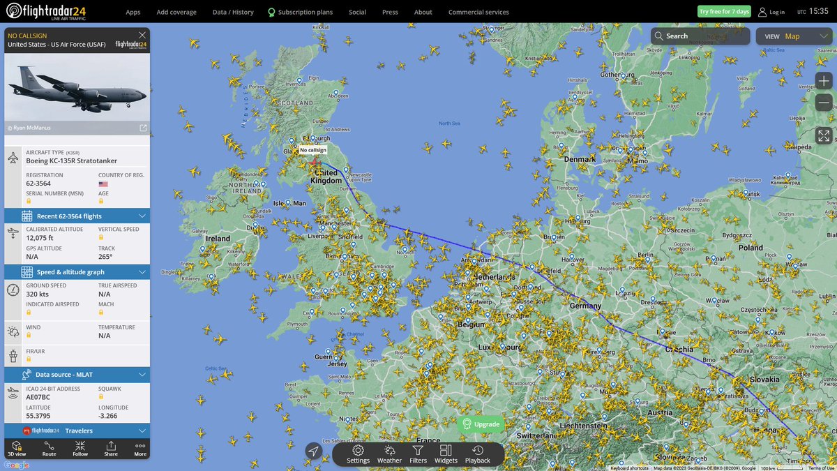 AIYeyENGDdJkjTr's tweet image. Apr 13, 2023
#Souda Bay NSA #Prestwick

#RCH61 #AE0592 USAF KC-135R Stratotanker
#NoCALLSIGN #AE07BC USAF KC-135R Stratotanker
#RCH62 #AE07B4 USAF KC-135R Stratotanker