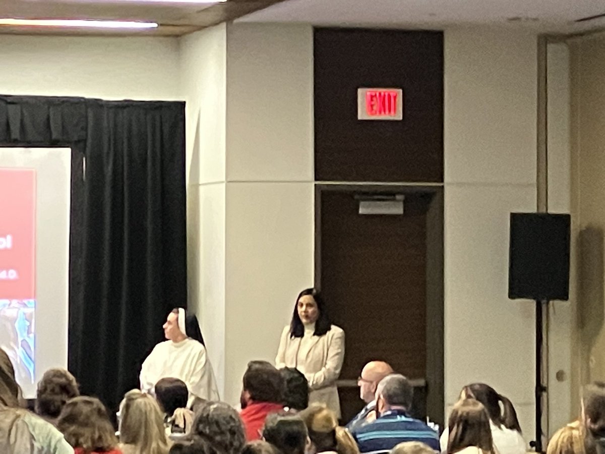James_JohnT's tweet photo. #SLU_SOE Doctoral student Shana Druffner knocking it out of the park at #NCEA2023 . Thanks also for the shout-out during your presentation. https://t.co/ILZ9AxvJX0