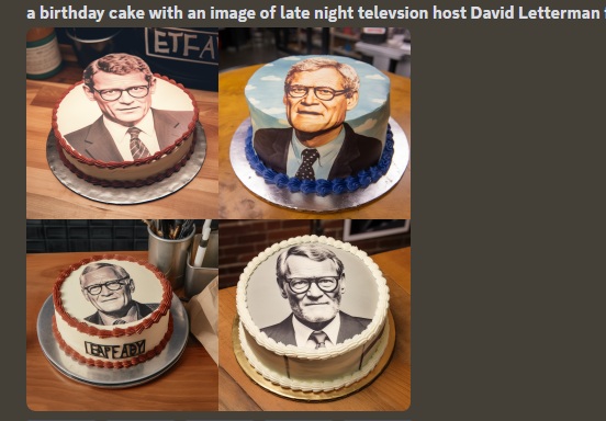 Midjourney has no clue who David Letterman is. Probably for the best. Happy Birthday, ! 