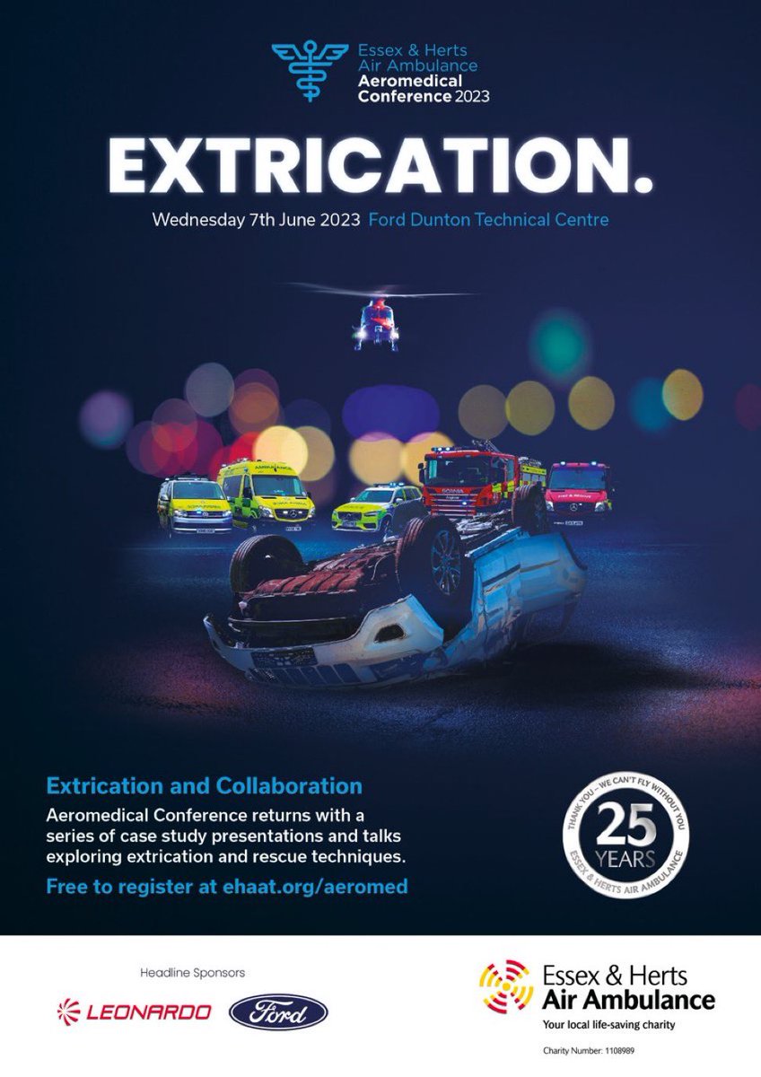 scottmcilwaine's tweet photo. 😊🚁🚓🚑🚒🏥
@robfenwick @timnutbeam @ParamedicsUK @RCollEM @cambsfrs @AirAmbulancesUK @NFCC_FireChiefs @NARU_org @racfoundation @FireMedicsUK
📅 7 June 2023
📍 Ford Dunton Technical Centre
Learn more & register at https://t.co/Oo4Qy1VQrv https://t.co/wNuOfkNtWG