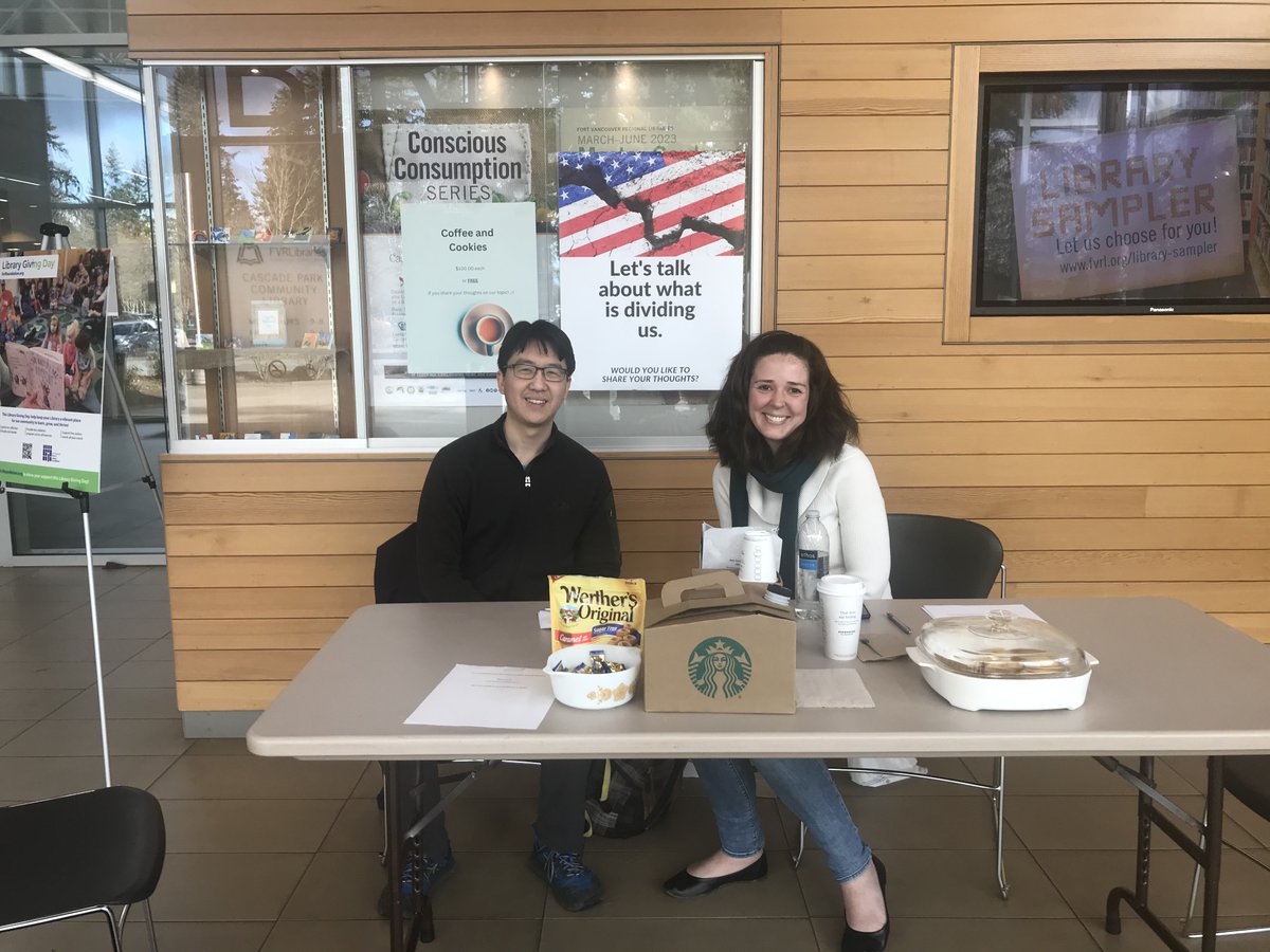 CurePdx's tweet photo. The Pacific Northwest loves to #CombatHate! The #CurePDX project had another great empathy booth asking #Vancouver citizens about polarization, political violence &amp; bridging divides. Special thanks to Cascade Park Library for allowing us to have the space. https://t.co/KvekcWuPo7