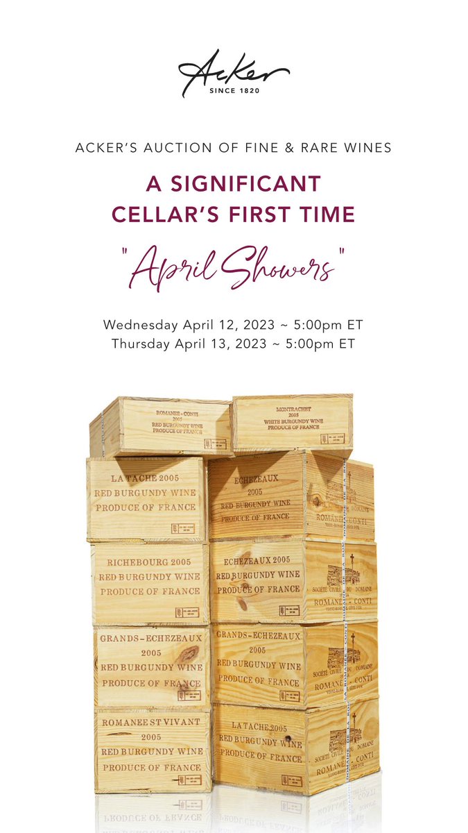 Day One of our US auction starts today at 5pm ET!  bit.ly/AprilShowers20…