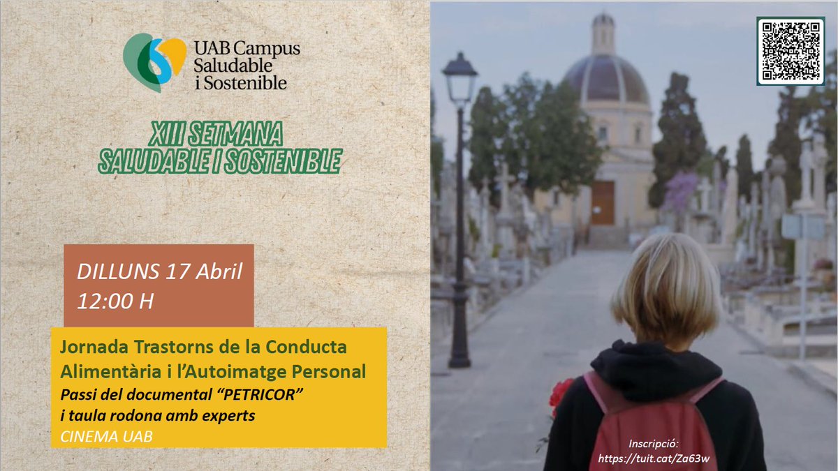 Tornem amb la setmana Saludable i Sostenible <a href="/UABBarcelona/">Universitat Autònoma de Barcelona</a> ! 
La obrim amb una JORNADA dels TRASTORNS DE LA CONDUCTA ALIMENTARIA i AUTOIMATGE PERSONAL!
17 ABRIL
12:00H Sala cinema UAB
Cal inscripció (gratuïta): forms.office.com/e/B95SWxST4P
⬇️⬇️