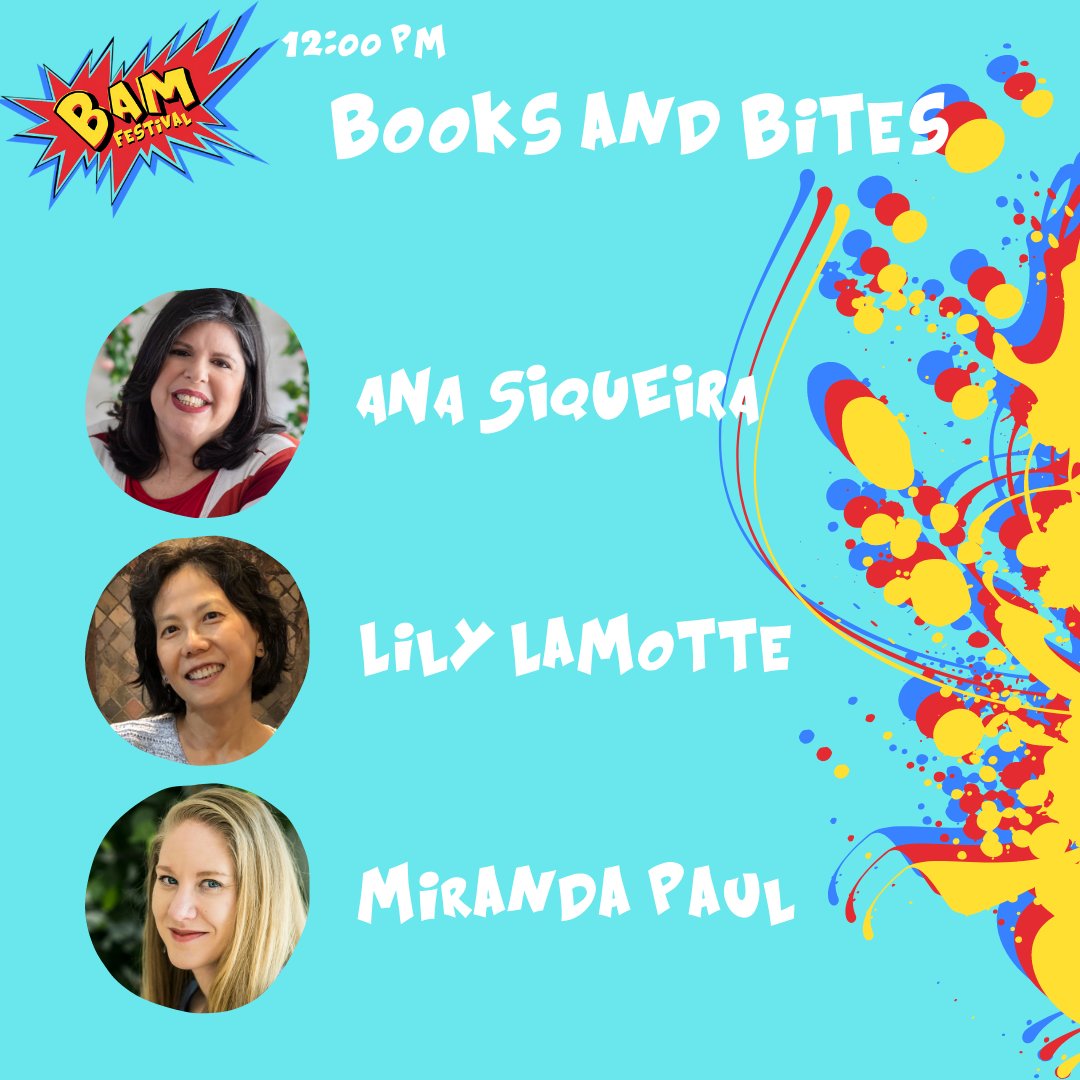 You don't want to miss #BAM2023's noon panels with @NealShusterman, @kathglasgow, @TamiWritesStuff, @DGephartWrites, @phcartaya, @Miranda_Paul, @SraSiqueira1307 and more! #WestPalmBeach is the place to be this Saturday! #pbclibrary #libraryevents #bookfestival #freefamilyfun