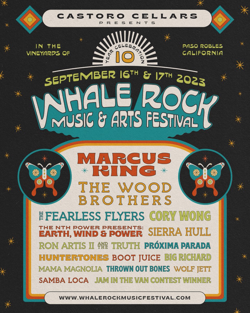 We are very excited to be performing at the 10th annual #WhaleRockFestival at @castorocellars winery in beautiful Paso Robles, CA! See you in September!  #wrmf23 Tickets: whalerockmusicfestival.com/tickets