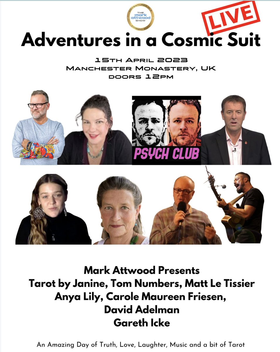 MarkAttwood's tweet photo. Re: Manchester event on Saturday, everything confirmed. Security in place, Guests confirmed. There are a few last minute cancellations so a few tickets remain. It's going to be an amazing day! And it's my birthday tomorrow, so what a way to celebrate! https://t.co/6X76kCs5KI https://t.co/oRTyT0k1ah