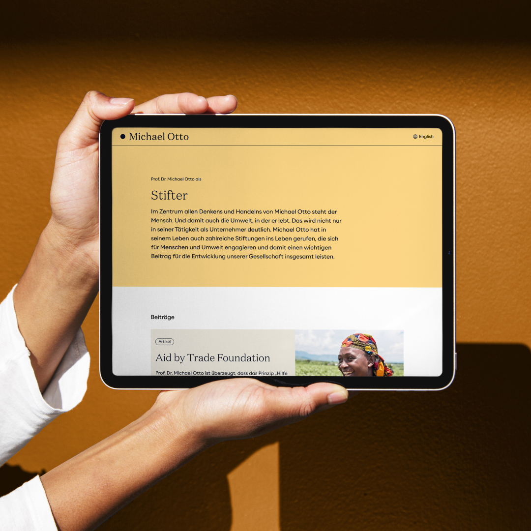 Happy Birthday, Dr. Otto!

We had the pleasure to create a new website dedicated to Dr. Otto. As outspoken fans of his approach that responsibility and economic success support each other, we are proud to show you this new project on his special day. 

michael-otto.info