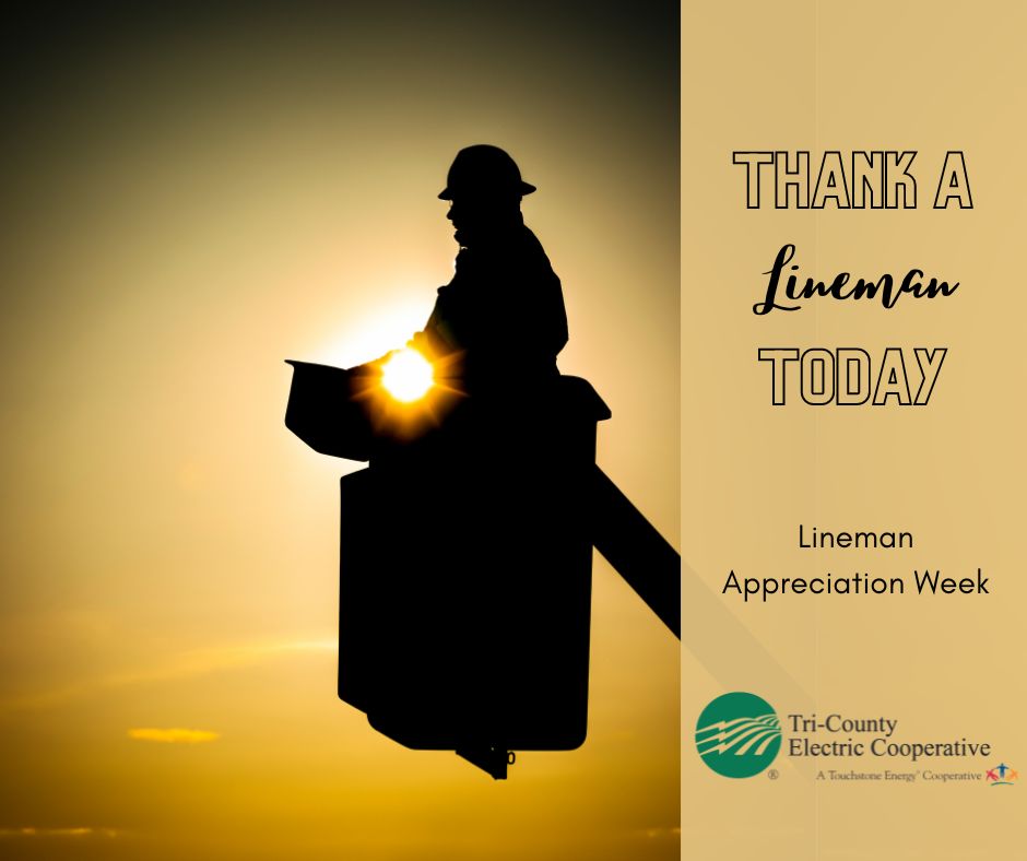 It's Lineman Appreciation week. Our linemen are out 365 days a year in all weather conditions to make sure our members are safe and have power. Join us as we celebrate our linemen this week!