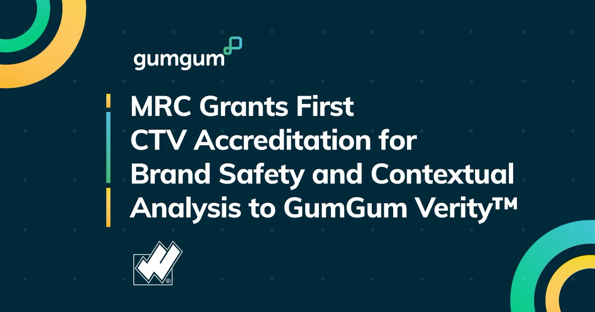 GumGum is the first provider to be granted content-level accreditation for contextual analysis, brand safety and suitability across CTV environments by the MRC!

Reach out to learn more about the future of CTV measurement and standardization! bit.ly/3mqgDcx