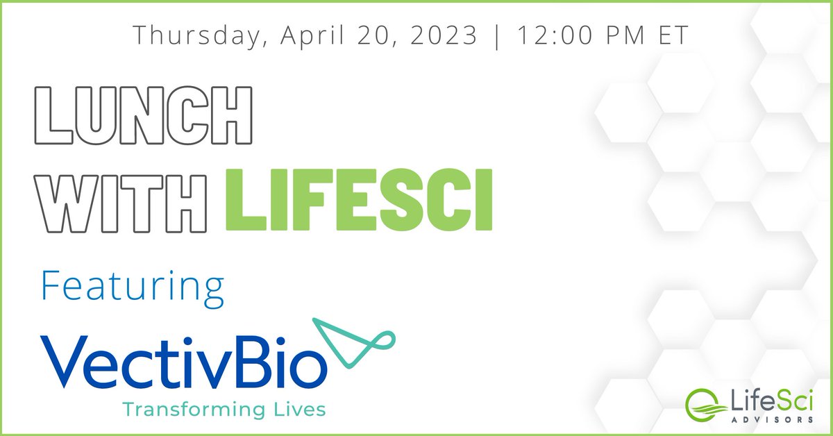 LifeSciAdvisors's tweet photo. Tune in…Lunch with LifeSci featuring Luca Santarelli, CEO of @VectivBio (VECT), a company focusing on SBS-IF. Learn about VECT’s potential treatment solution, apraglutide which improves intestinal absorptive capacity and improves GI function. Register: https://t.co/cuGkPdosPz https://t.co/nB8N0HOW0W