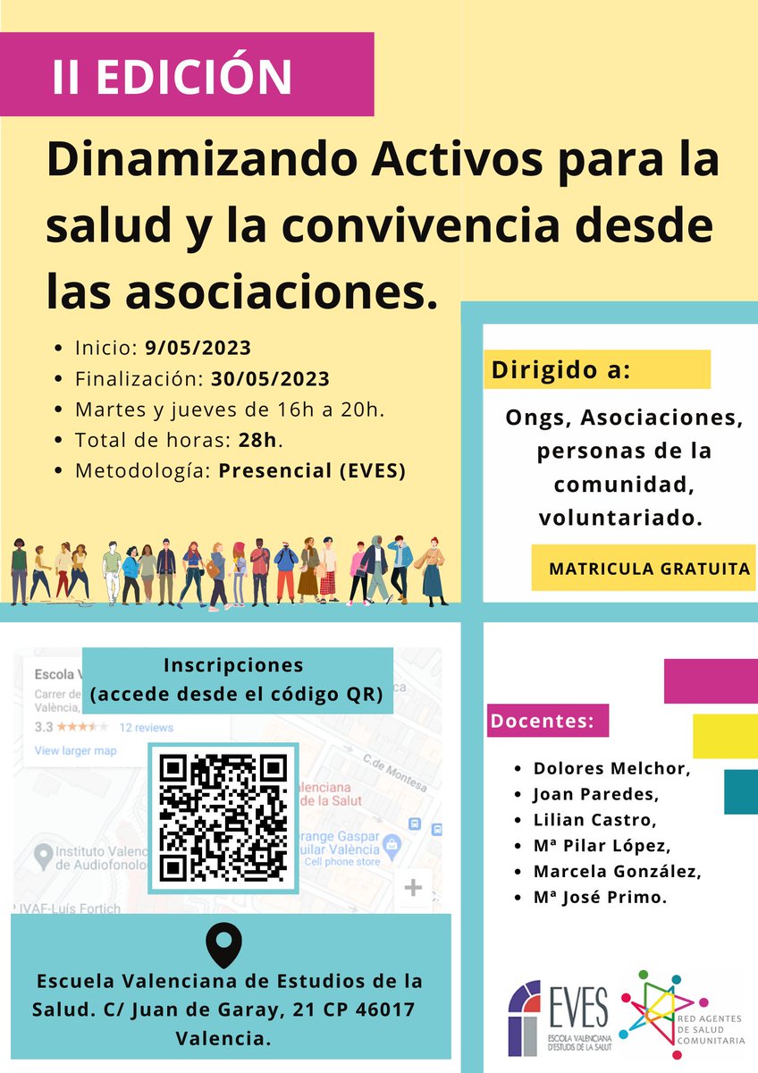 RedAgentesSalud's tweet photo. ¿Conoces los activos en salud? ¿Sabes como detectarlos y mapearlos ? ¿Cómo pasar del mapa a la acción? Te invitamos a participar de esta formación acreditada por la Escuela Valenciana de Estudios de la Salud.
#saludentreiguales #activossalud #saludparalaciudadania https://t.co/Y9zUlmDo1Q