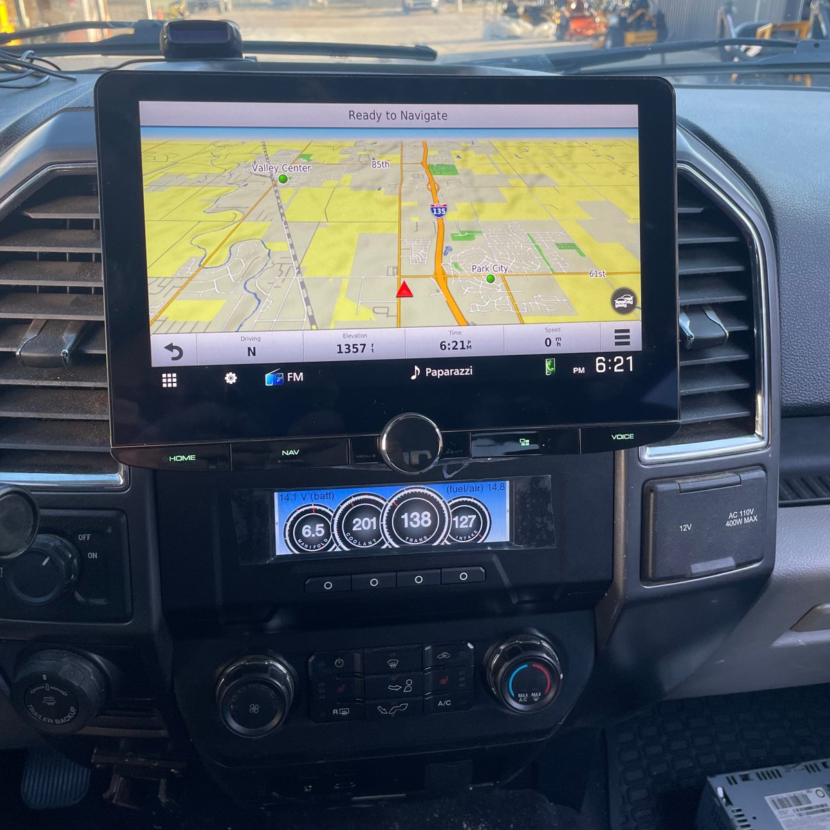 We upgraded the head unit in our customer's 2016 Ford F150 with a ⁠
Kenwood Excelon DNR1007XR 10.1' floating screen with a PAC radio pro dash kit.⁠
.⁠
.⁠
.⁠
#customaudio #ford #ford150 #kenwood #applecarplay #androidauto #garmingps