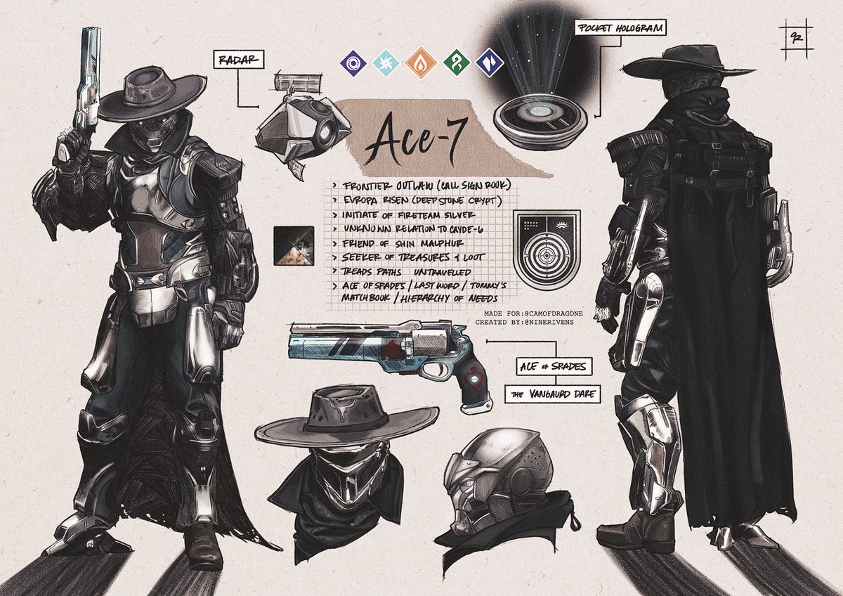 ninthriven's tweet photo. Ace-7 for @CamOfDragonE 

#Destiny2Art
#Destiny2 https://t.co/c6NuOzxyTO