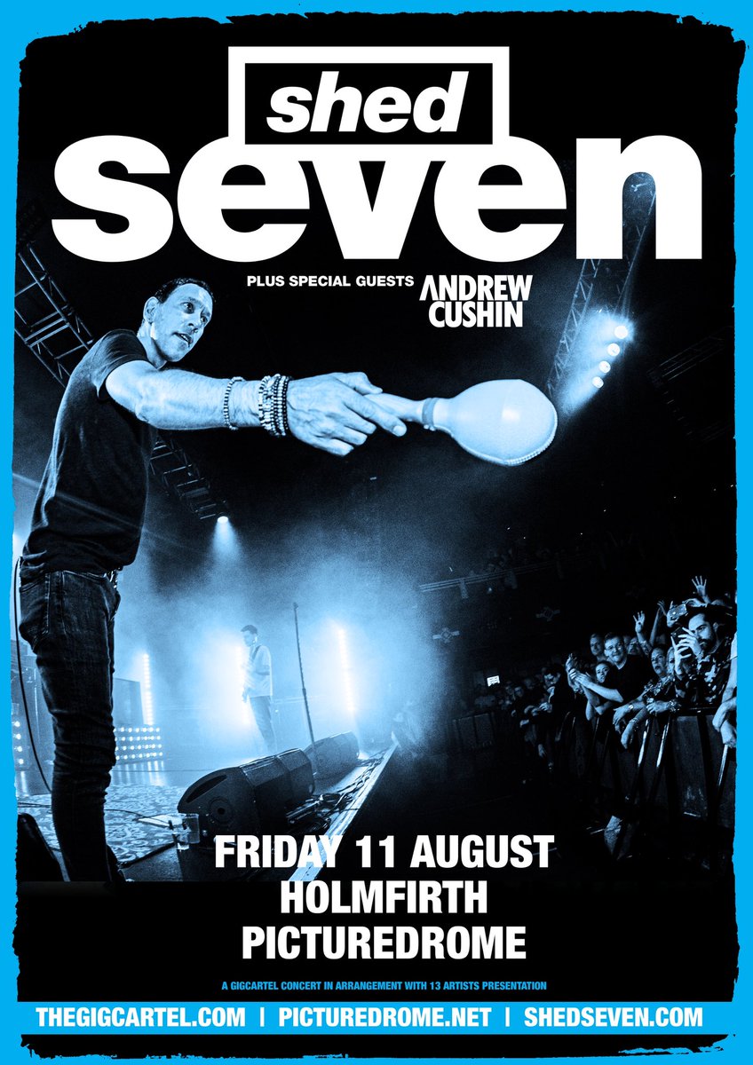 We are thrilled to announce a special intimate warm-up show at The Picturedrome, Holmfirth on Friday, August 11th. Set your alarms for 10am on Friday, April 14th and get your tickets at this link before they're all gone: thegigcartel.seetickets.com/event/shed-sev…. #TicketsOnSaleFriday10am