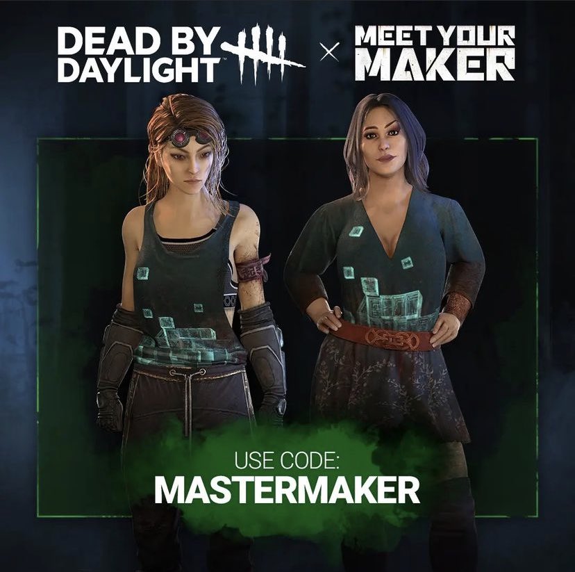 DeadbyClips's tweet photo. Use code “MASTERMAKER” to get these cosmetics as well as the Build and Protect shirt for Vittorio Toscanini #dbd #DeadbyDaylight #DeadbyDaylgiht #dbdleaks #leaksdbd #dbdCodes #DeadbyDaylightCodes #dbdinfo https://t.co/6EEKYIkuFf